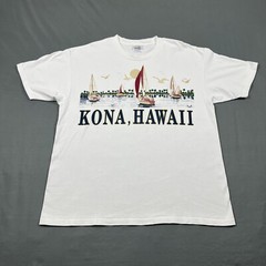 Vintage Kona Hawaii Souvenir Graphic Tee XL White VTG 90s Y2K Unisex