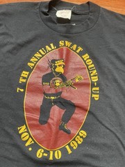 VTG SWAT Team Round Up T Shirt (XL fits M) Military Army Biker Grunge 80s Single