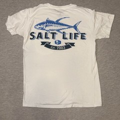 Salt Life Deep Ventures Men’s T-Shirt Size Small White Tuna Fish Graphic Tee