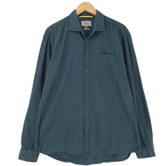 Camel Active Mens Button Up Shirt Green Regular Fit Long Sleeve Cotton L