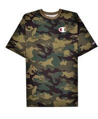 Champion Men 3XLT Camo Big C Logo T-Shirt Short Sleeve Green Woodland Camouflage