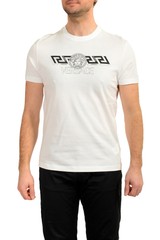 Versace Men’s White “Taylor Fit” Short Sleeve Logo Print T-Shirt US M IT 50