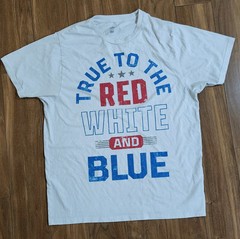 Patriotic T-Shirt Sz Large (42-44) American Flag 4th of July USA Tee