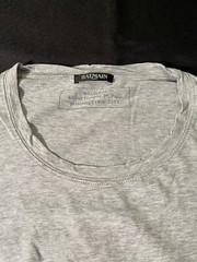 BALMAIN PARIS DISTRESSED GRUNGE GREY TSHIRT MENS SIZE MEDIUM M SHIRT AUTHENTIC