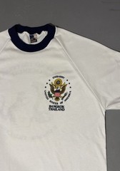 Vintage United States of America Embassy Bangkok Thailand Ringer t Shirt Size L