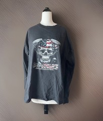 J & P Cycles Skull Americana Long Sleeve Motorcycle Biker T-shirt XL