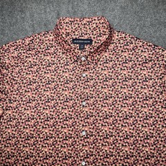Mizzen+Main Classic Fit Men XL Performance Short Sleeve Shirt Orange Geometric