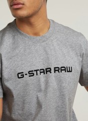 G-Star Raw Script Logo T-Shirt Gray Black New