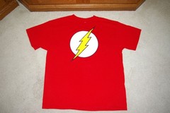 Shazam Official DC Comics Logo T-Shirt Mens XL Adult Unisex Red Graphic Tee EUC!
