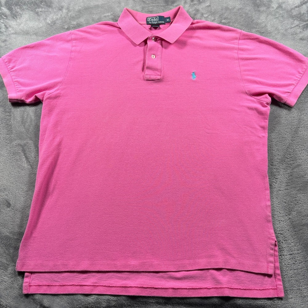 Polo Ralph Lauren Polo Shirt Mens XL Pink Cotton Embroidered Logo Golf Tennis