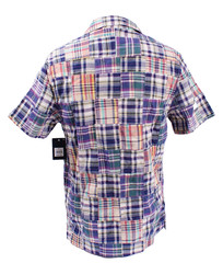 Lucky Brand Men’s S Multi Color Patchwork Button Front Short Sleeve Shirt