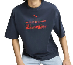 NWT PUMA PORSCHE TURBO LOGO CREW NECK LEGACY T7 SDS NAVY BLUE TEE T SHIRT