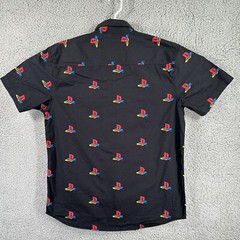 Sony PlayStation Mens Shirt XL Button-down Black Logo All Over Print 2018 Cotton