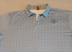 Anderson Ord Men’s XXL Polo Shirt Blue Floral Performance Golf World Series Logo