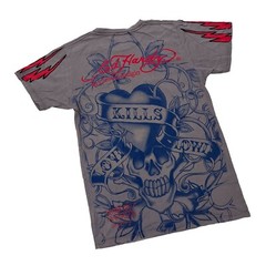Vintage Ed Hardy Christian Audiger All Over Print Rhinestone Skull T-Shirt Men S