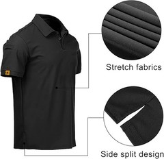 Mens Polo Shirts Short Sleeve Casual Quick Dry Team Tactical Combat Work Golf