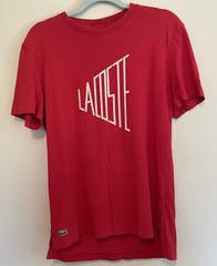 Lacoste Men’s Regular Fit Crew Neck Graphic Logo T-Shirt M Red Cotton Jersey