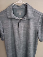Nobull Polo Shirt Mens Medium Camo Athletic Golf Casual Short Sleeve Stretch USA