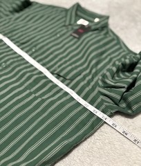 Levis Men’s Long Sleeve Relaxed Fit Button Down Crop Green Striped Shirt L