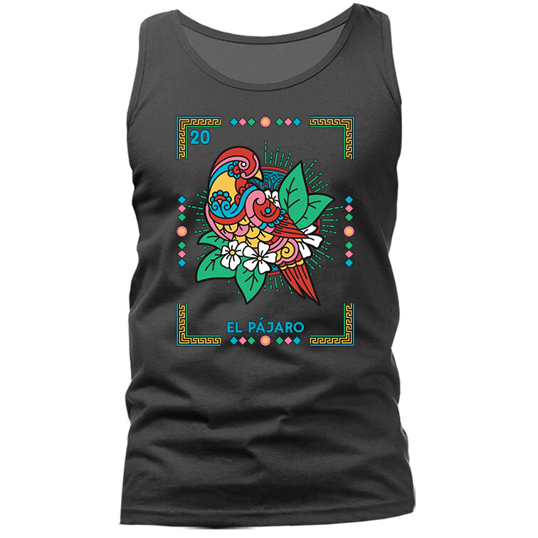 EL PAJARO MEXICAN LOTERIA CARD GRAPHIC TANK TOP