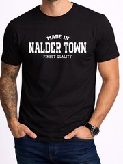 Nalder Town Place Name Mens Black T-Shirt Gift
