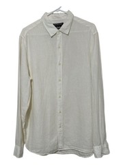 Michael Kors 100% Linen Tailored Classic Fit Long Sleeve Button Down Size L
