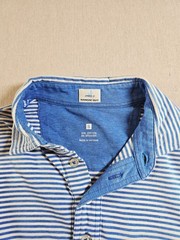 Johnnie-O Hanging Out Polo Shirt Sz S Blue White Stripe Mens Golf