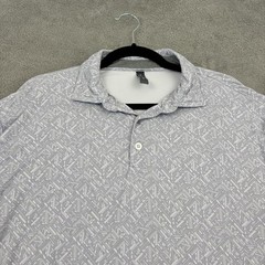 Anderson Ord Polo Shirt Mens M Gray Geometric Print Performance Golf Athletic