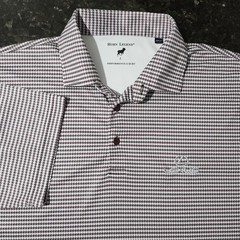 Horn Legend Performance Stretch Luxury Golf Polo Lexus Preppy Gingham Mens Large