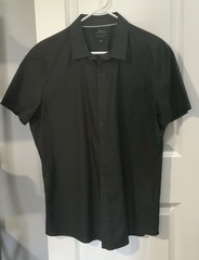 Men’s Marc Anthony Stretch Gray Slim Fit Short Sleeve Dress Shirt – Size L