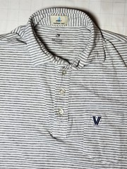 Johnnie-O Golf Polo Mens Villanova – Heather Grey striped polo – Small