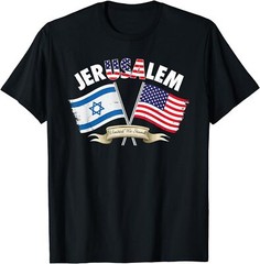 Jerusalem Israel Usa American Flag T-Shirt