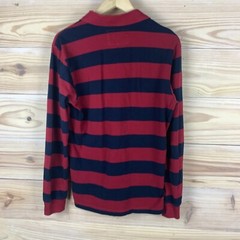 Jockey USA Originals Rugby Polo Shirt Medium Striped Long Sleeve Embroidered