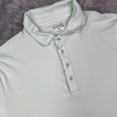 J Crew Oarsman Performance Polo Shirt Men Medium Green Solid Slim Fit Pique Knit
