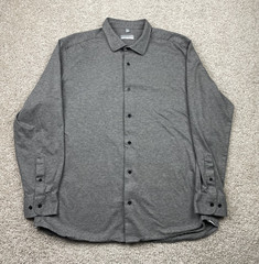 Ash & Erie Nice 2 Stuff Shirt Men XL Gray Slim Long Sleeve Knit Button Down