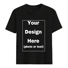 Add Your Picture Text Logo Custom Tee Personalized Unisex Soft Cotton T-Shirt
