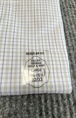 Van Heusen Men’s Dress Shirt Purple Gray Plaid Flex Collar Regular Fit NWT Sz L