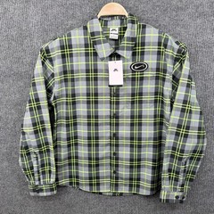 Nike SB Eric Koston Skate Flannel Long-Sleeve Grey/Volt Green Medium HV0256-070