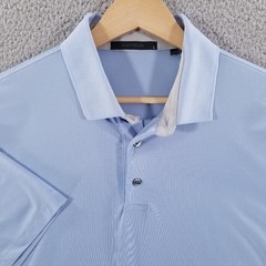 Greyson Polo Shirt Mens Large Blue Performance Stretch Golf Wolf Rib Knit Collar
