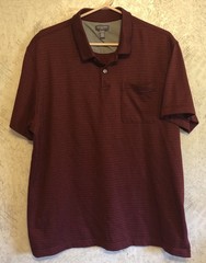 Van Heusen Flex Men XL RED Burgundy Classic Fit Polo Shirt Short Sleeve