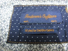 Gentlemen’s Outfitters Shirt Mens Large White Blue Geometric Flip Cuff Polka Dot