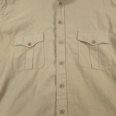 Vintage Polo Ralph Lauren Linen Blend Safari Utility Shirt Mens 2XL Tall Beige
