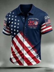 USA America 250th Anniversary Patriotic Flag Independence Hawaiian Shirt