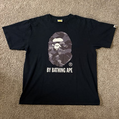 A Bathing Ape Men’s 2XL Black Cotton Short Sleeve Ape Head Logo Tee NO RETURNS