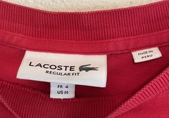 Lacoste Men’s Regular Fit Crew Neck Graphic Logo T-Shirt M Red Cotton Jersey