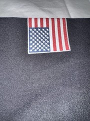 Women’s Motorcycle Shirt Whisky IL “Jamie’s Outpost” Sz Small USA Flag
