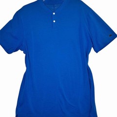 Nike AeroReact Tiger Woods TW Golf Polo Shirt Men’s L Blue Short Sleeve Henley