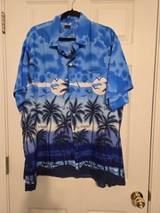 RimaSxm Men’s Tropical Shirt Blue Multi Size 2XL