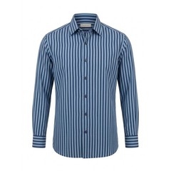 Ermenegildo Zegna Blue Striped Cotton Button Down Shirt Made in Italy Size M