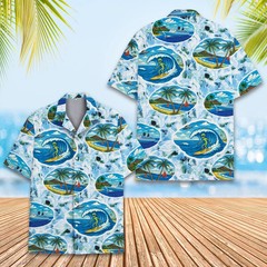Tropical Alien Hawaiian Shirt Alien Surfing Shirt, Summer Beach Aloha Shirt